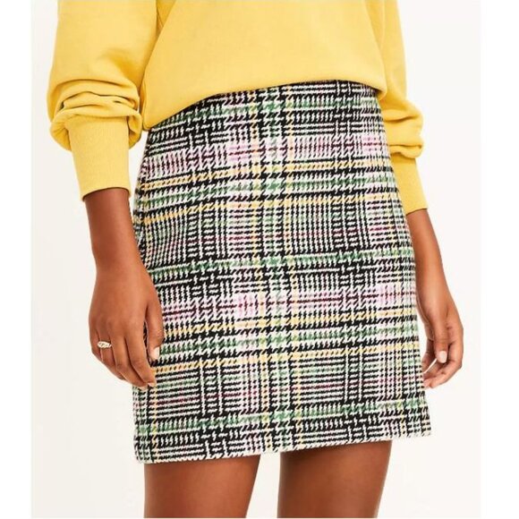 LOFT Dresses & Skirts - LOFT Wool Blend Multicolor Houndstooth Mini Skirt - 10